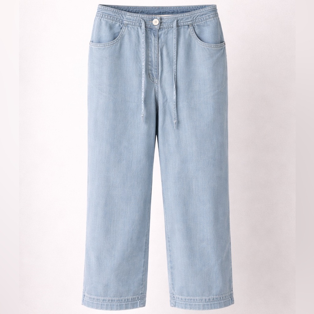 Crazy Horse Liz Claiborne Petite Cropped Pants Light Wash Drawstring 6P